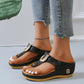👡Sandalo femminile in pelle con zeppa 💕