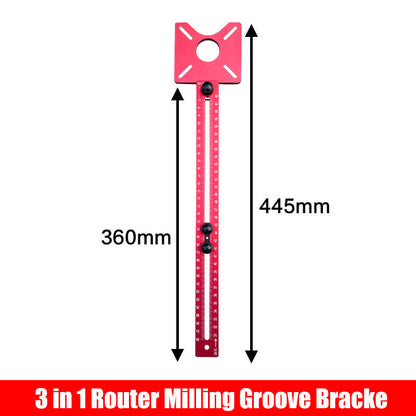 🔧Supporto 3 in 1 per Fresatrice Rifilatrice 📐 | Guida Regolabile per Scanalature, Bordi e Cerchi | Base Modulare in Alluminio