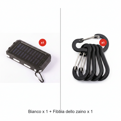 ☀️Powerbank solare da 10000 mAh, caricabatterie solare con doppia lampada a LED, powerbank da viaggio e campeggio #TOP PICKS