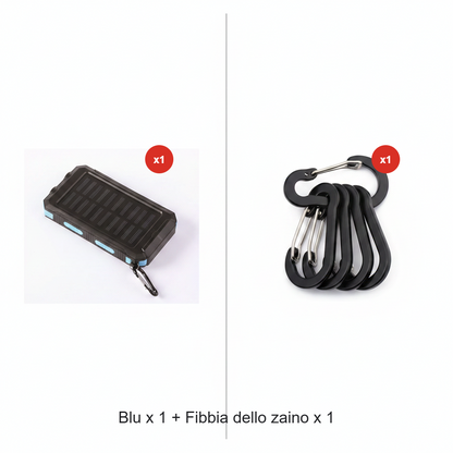 ☀️Powerbank solare da 10000 mAh, caricabatterie solare con doppia lampada a LED, powerbank da viaggio e campeggio #TOP PICKS