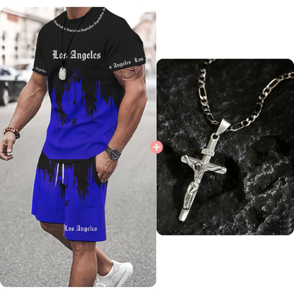 👕 ORA 50% DI SCONTO! 🔥 Set da uomo con T-shirt stampata e shorts – Tessuto morbido, design accattivante e perfetto per le giornate estive ☀️