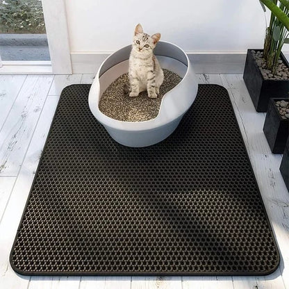 Tappetino per Lettiera Gatti a Doppio Strato 🐈🧹 | Raccoglie i Granelli Dispersi e Aiuta a Proteggere il Pavimento | Base Antiscivolo, Facile da Pulire