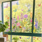 🌸🪩 Adesivo Decorativo per Finestre con Bouquet Floreale – Stampa Fronte-Retro, PVC Lavabile, 30x60cm, Tagliabile Liberamente – 12 Stili: Fiori, Farfalle & Dipinti 🪴✨