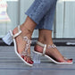 Sandali da Donna Elastico con Strass alla Moda