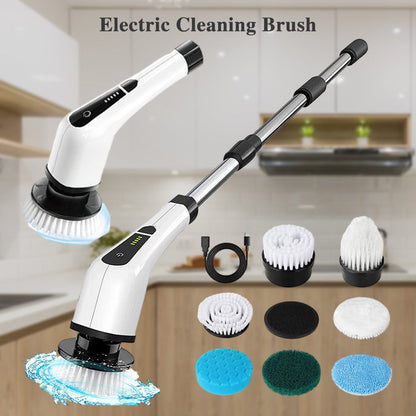🧹🧽Spazzola Elettrica Rotante 7 in 1 – 300 giri/min | Impermeabile IPX5 | Batteria 2500mAh | Pulizia Profonda per Bagno, Cucina & Casa ⚡✅