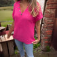 Maglietta Elegante da Donna con Scollo a V e Maniche Corte