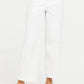 Pantaloni a gamba larga cropped in twill elasticizzato