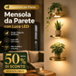 💡 Mensola Flottante LED per Piante ✨ - Illumina e Valorizza gli Spazi | Luce Calda | Design Moderno Salvaspazio | Finitura Dorata | Ricaricabile USB | Ideale per Pareti e Interni | 20 × 20 cm 🌿