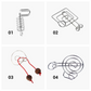 Anello puzzle in metallo da otto pezzi versione blu rompicapo