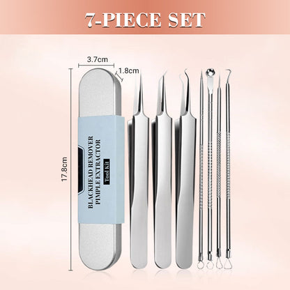 🧖 Kit Professionale per l'Estrazione dei Punti Neri 🩹✨ - 7 Pezzi | Grado Medico | Acciaio Inox | Pelle Pulita & Senza Imperfezioni | Uso Domestico | 50% DI SCONTO