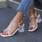 Sandali da Donna Elastico con Strass alla Moda
