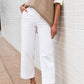 Pantaloni a gamba larga cropped in twill elasticizzato