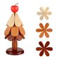 🎄 Sottopentole ad Albero di Natale in Legno Naturale | Apertura Automatica a Gravità 🔥 | Resistenti al Calore per Piatti e Pentole Calde 🍲 | Con Supporto Decorativo, Set da 3 o 4 Pezzi 🎁 | Bambù Moso, per Tavola e Cucina ✨
