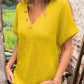Maglietta Elegante da Donna con Scollo a V e Maniche Corte