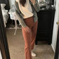 Pantaloni a gamba larga cropped in twill elasticizzato