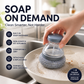 🧽Spazzola Lavapiatti con Dispenser Sapone 🧴 - Erogazione a Tocco | Setole in PET Antigraffio | Ideale per Pentole & Cucina | Testina Rimovibile