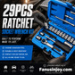 🛠️ Kit di Chiavi a Bussola con Cricchetto da 29 Pezzi | Acciaio al Cromo-Vanadio | Cricchetto Reversibile per Auto, Casa e Fai da Te 🔧