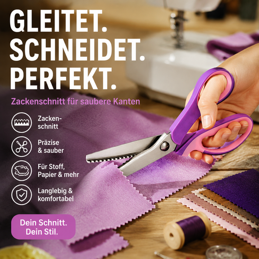 ✂️ Forbici a Zigzag per Cucito e Fai da Te | Taglio Antisfilacciamento | Lame in Acciaio Inox 2CR13 | Impugnatura Ergonomica | 4 Colori 🧵🎨