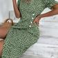 Abito da donna con stampa floreale e scollo a V