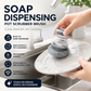 🧽Spazzola Lavapiatti con Dispenser Sapone 🧴 - Erogazione a Tocco | Setole in PET Antigraffio | Ideale per Pentole & Cucina | Testina Rimovibile