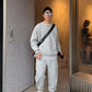 Set Felpa Girocollo Casual da Uomo