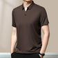 T-shirt da Uomo Casual Traspirante e Antipiega con Colletto a Revers
