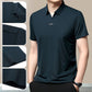T-shirt da Uomo Casual Traspirante e Antipiega con Colletto a Revers