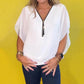 Top Da Donna Casuale In Chiffon Con Cerniera Sul Collo