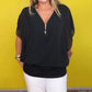 Top Da Donna Casuale In Chiffon Con Cerniera Sul Collo