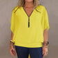 Top Da Donna Casuale In Chiffon Con Cerniera Sul Collo