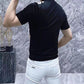 Top chic a forma di diamante a contrasto per uomini taglie forti