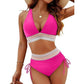 Set bikini a vita alta con controllo addominale e design a blocchi di colore