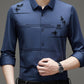 Camicia a maniche lunghe stampata alla moda casual da uomo