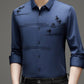Camicia a maniche lunghe stampata alla moda casual da uomo