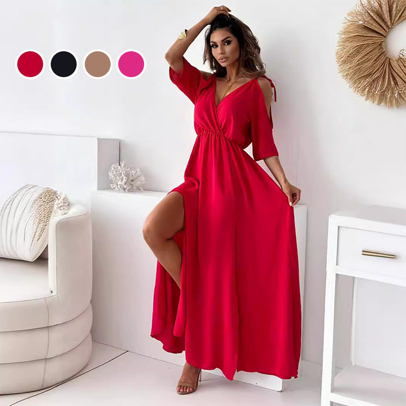 LIANGTUOHAI Abiti da Cerimonia Donna Lunghi Eleganti Estivi con Scollo
