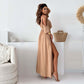 Abito donna elegante e sexy con scollo a V e spacco laterale