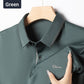 Camicia casual da uomo in seta ghiacciata con risvolto