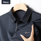 Camicia casual da uomo in seta ghiacciata con risvolto