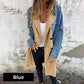 Trench di media lunghezza con cuciture in denim jeans