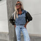 Giacche di Jeans a Strati da Donna con Cappuccio e Coulisse