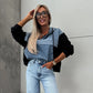 Giacche di Jeans a Strati da Donna con Cappuccio e Coulisse