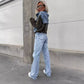 Giacche di Jeans a Strati da Donna con Cappuccio e Coulisse