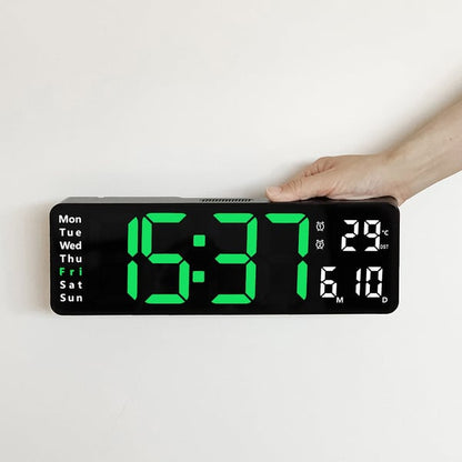 🕔🌡️ Orologio Digitale da Parete 13”/16” – Display Temperatura, Data, Giorno, Luminosità Automatica 10 Livelli, Telecomando, Cavo 3,5m – 11 Varianti 🏠✨