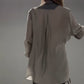 Completo due pezzi con camicia e pantaloni allacciati irregolari patchwork alla moda-spedizione gratuita
