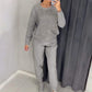 📦Consegna gratuita📦Set 2 Pezzi Felpa con Strass e Pantaloni Casual per Donna
