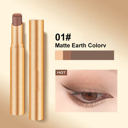 👁️✨ Matita Ombretto 3 Colori in 1 – Effetto Glitter, Impermeabile & Resistente al Sudore, Formula Delicata – 4 Tonalità: Terra, Arancione & Rosa 💄🌟