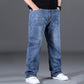 Jeans dritti elasticizzati e larghi alla moda