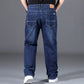 Jeans dritti elasticizzati e larghi alla moda