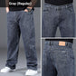 Jeans dritti elasticizzati e larghi alla moda