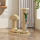 🐱 Tiragraffi Interattivo per Gatti con Piume e Palline 🪶 | Corda in Sisal Naturale Proteggi Mobili 🪵 | Base Stabile Antiribaltamento 🐾 | Design Compatto Salvaspazio
